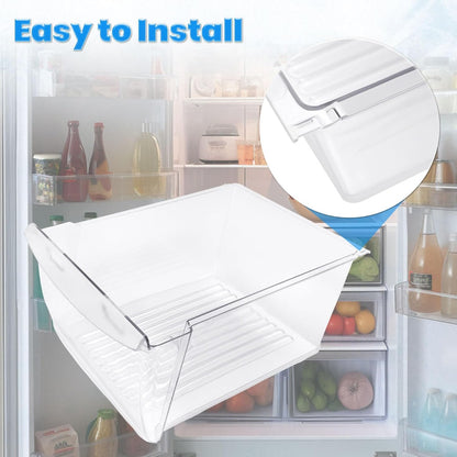KUAFU 240351061 Crisper Pan Drawer Compatible with Frigidaire Refrigerator Freezer AP4424911 240351005 240351062 Plastic (PC) Replacement Only Clear