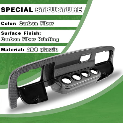 Golf Cart Dash Assembly Compatible with 1994-2013 EZGO TXT Golf Cart Dashboard Dash Kit Carbon Fiber Printing (w/Hardware and Keys)
