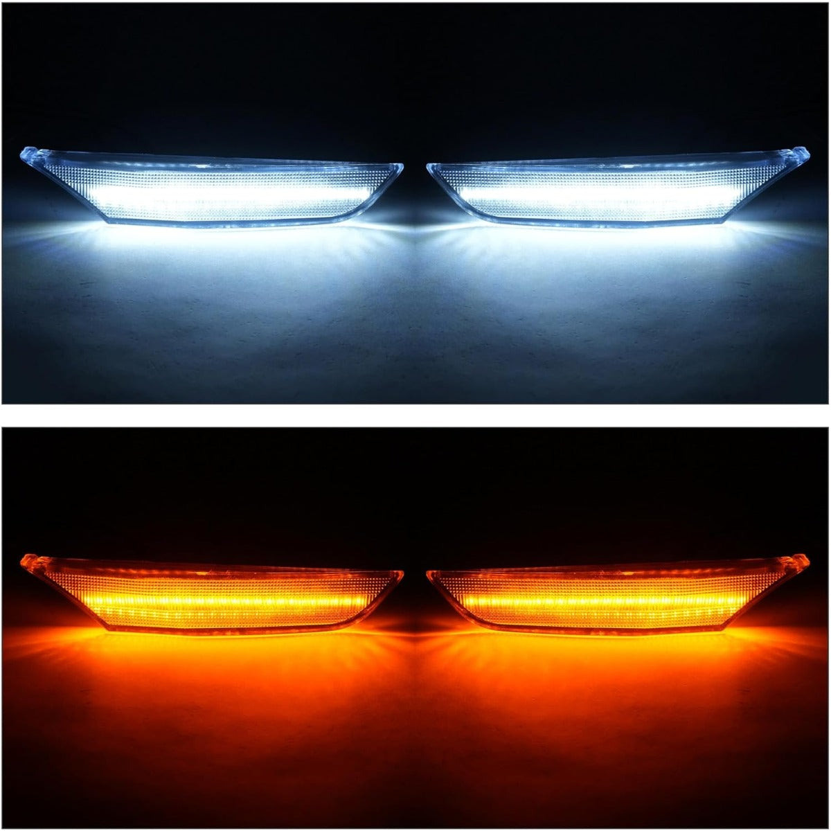 HECASA Front Side Marker Light Compatible with 2001-2006 Infiniti G35 Sedan Base & Nissan Skyline V35 Sedan LED Sequential Dynamic Turn Signal Parking Lamp Clear Lens