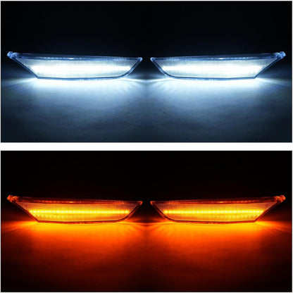 HECASA Front Side Marker Light Compatible with 2001-2006 Infiniti G35 Sedan Base & Nissan Skyline V35 Sedan LED Sequential Dynamic Turn Signal Parking Lamp Clear Lens