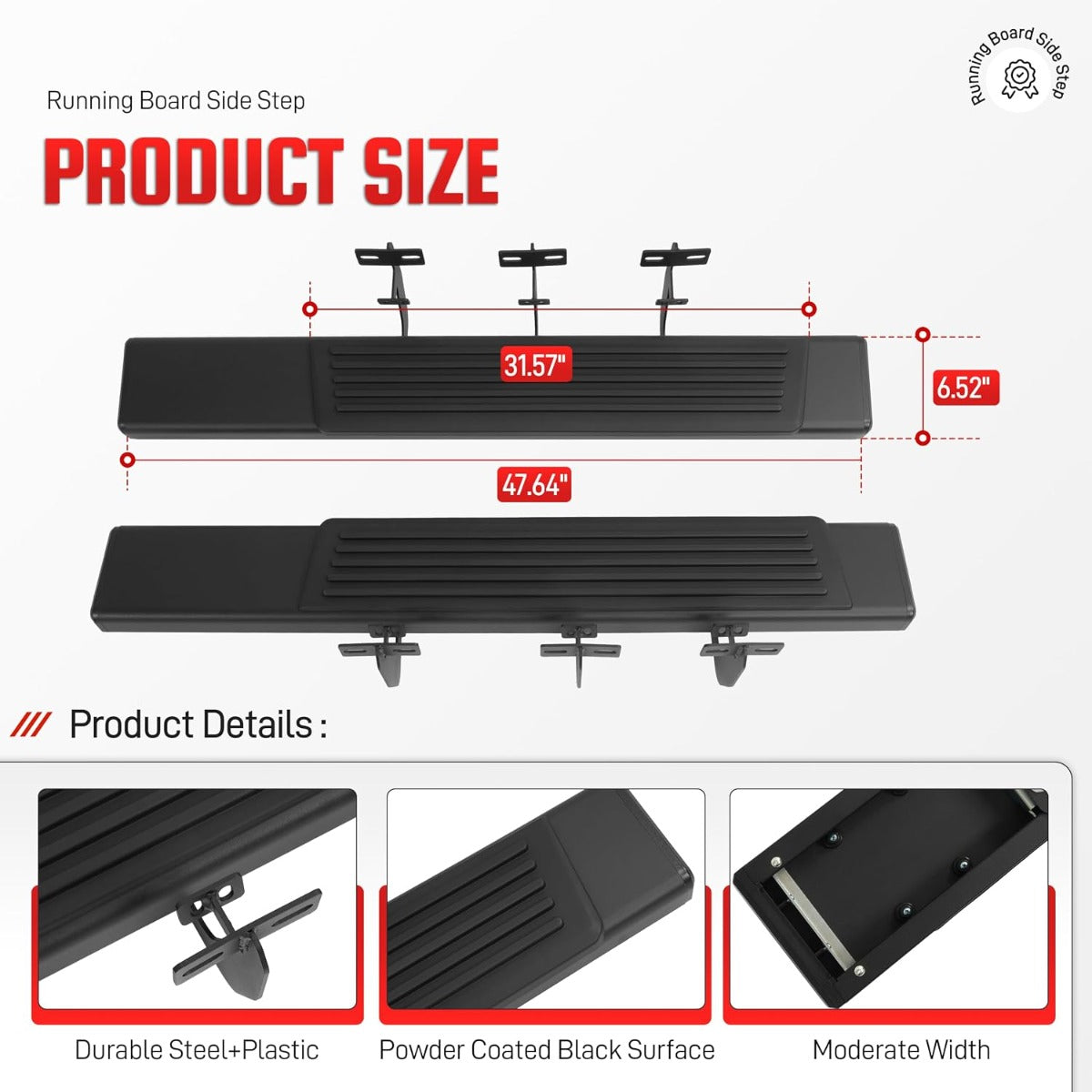 Running Board Step Compatible with 2009-2026 Ram 1500