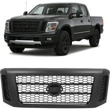 ALMULOO Front Bumper Grille Grill Compatible with 2017-2019 Nissan Titan XD Matte Black Painted