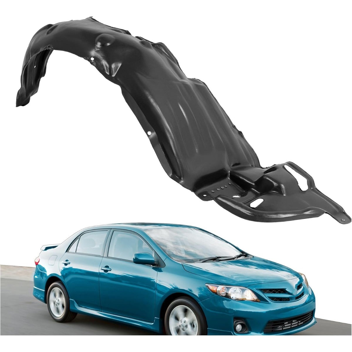 Front Fender Liner Panel for 2011-2013 Toyota Corolla W/O Insulation Foam w/Clips Replacement for  Wheel Inner Liner Splash Shields Guard Right Passenger Side
