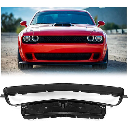 Front Bumper Lower Grille Reinforcement Compatible with 2015-2022 Dodge Challenger Black Grille Assembly Replacement for 68260158AA CH1037123