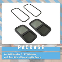 Load image into Gallery viewer, HECASA RV Window 12&quot; W x 22&quot; H for Trailer Cargo Camper Vertical Sliding Replacement with Trim Kit 2pcs LYAP-914-2
