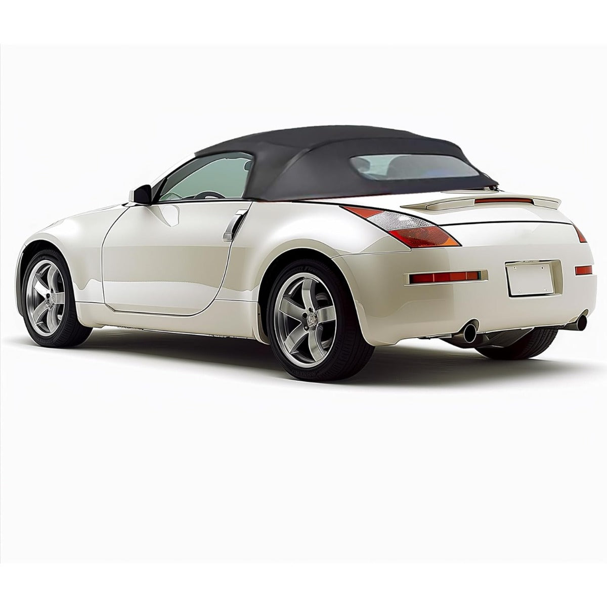 Convertible Soft Top for 2003-2009 Nissan 350Z, Black Color with Clear Heated Glass Window, Sailcloth Vinyl Soft Roof Replacement