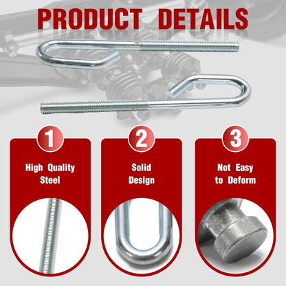 Deck Lift Hanger Rod Kit Bolt & Trunnion Kit Replacement for GX21718 GX24864 14M7400 Compatible with John Deere E130 E140 E150 LA120 D100 Set of 2