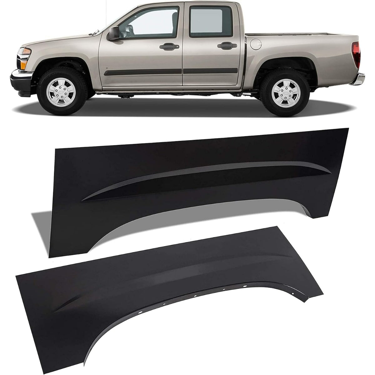 Rear Bed Wheel Arch Repair Panel Compatible with 1999-2007 Chevy Chevrolet Silverado GMC Sierra 1500 2500 3500 Pickup, Upper Wheel Quarter Patch Panel Driver & Passenger Side LYAM-370