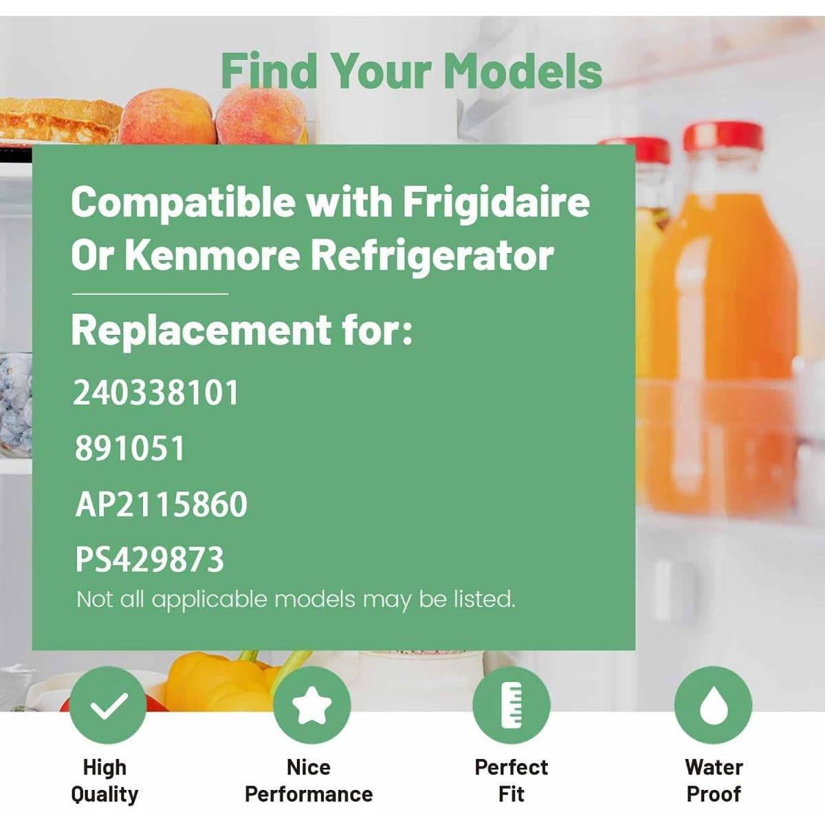HECASA 240338101 Refrigerator Door Bin Shelf Compatible with Frigidaire or Kenmore Refrigerator for 891051 PS429873 Replacement only White ABS Plastic AP2115860
