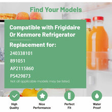 HECASA 240338101 Refrigerator Door Bin Shelf Compatible with Frigidaire or Kenmore Refrigerator for 891051 PS429873 Replacement only White ABS Plastic AP2115860