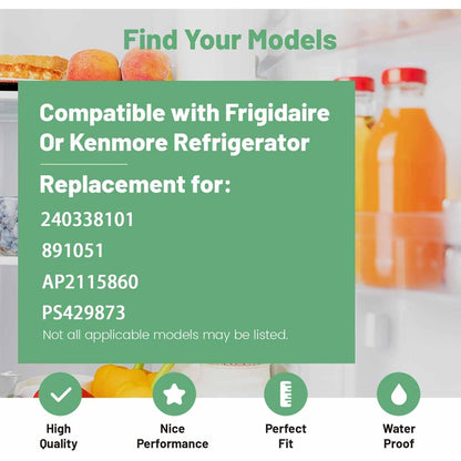 HECASA 240338101 Refrigerator Door Bin Shelf Compatible with Frigidaire or Kenmore Refrigerator for 891051 PS429873 Replacement only White ABS Plastic AP2115860