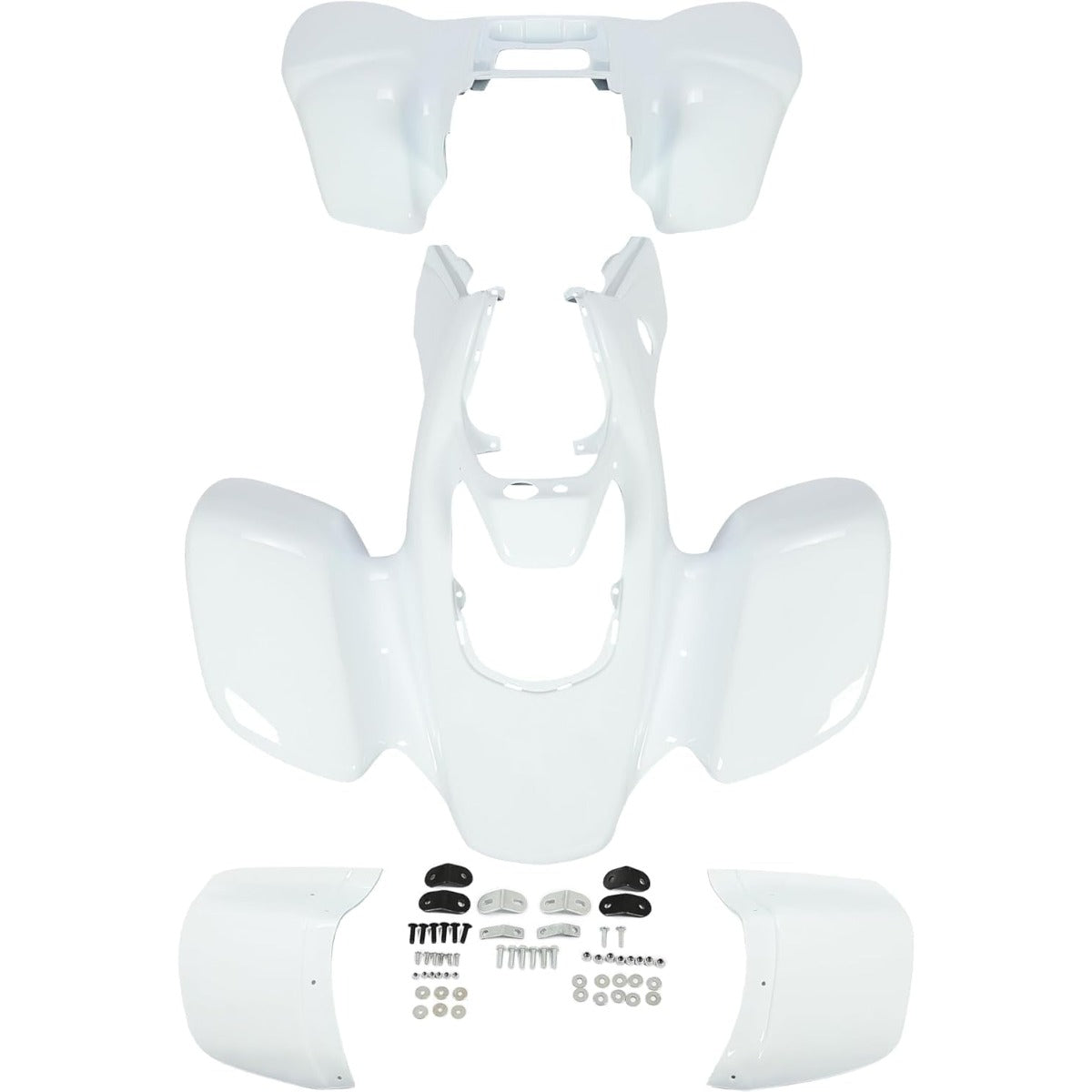 KUAFU Front & Rear Fender Compatible with 1999-2004 Honda TRX 400EX | Plastic Kit Mudguard Mud Guard Flaps Fender Flares White
