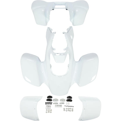 KUAFU Front & Rear Fender Compatible with 1999-2004 Honda TRX 400EX | Plastic Kit Mudguard Mud Guard Flaps Fender Flares White