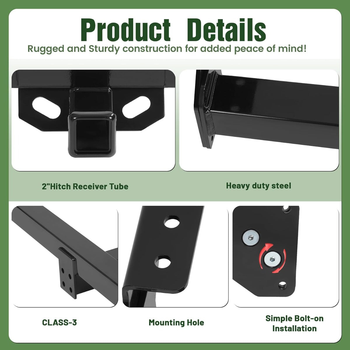 ALMULOO 2'' Class 3 Trailer Hitch