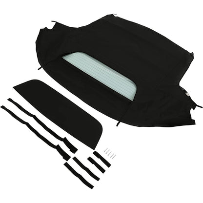 Convertible Soft Top Roof for 2002-2009 Honda S2000 - Black Sailcloth Vinyl Top & Clear Heated Glass Window