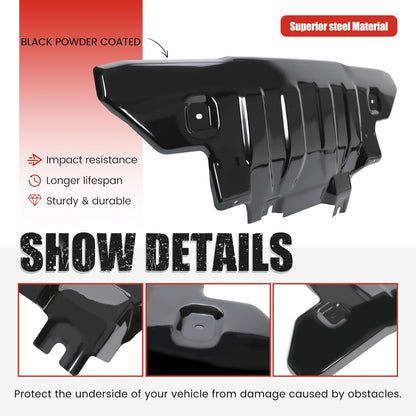 Front Bumper Skid Plate Compatible with 2021-2025 Ford Bronco Replacement for MB3C-6B629-CB Steel Powder Coated Black