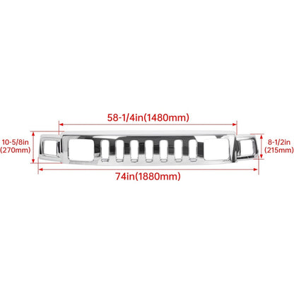 Front Grill Compatible with 2006-2010 Hummer H3 15834196 HU1200100 Upper Face Bar Grille Shell and Insert Assembly Chrome