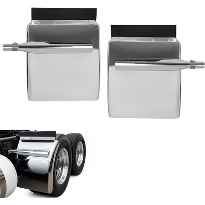 27" x 24" Quarter Fenders for Semi Trucks,for Freightliner Peterbilt Kenworth Volvo Mack, 304 Stainless Steel Mirror-Finished Fenders Right & Left