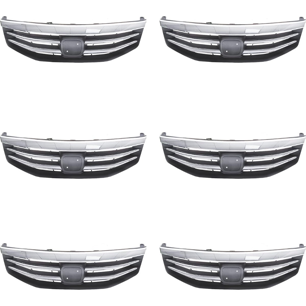 Chrome Front Bumper Grille Grill Compatible with 2011-2012 Honda Accord Sedan 4 Door Replacement for HO1200203 71121TA0A11 Upper Hood Grill