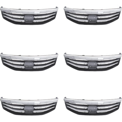 Chrome Front Bumper Grille Grill Compatible with 2011-2012 Honda Accord Sedan 4 Door Replacement for HO1200203 71121TA0A11 Upper Hood Grill