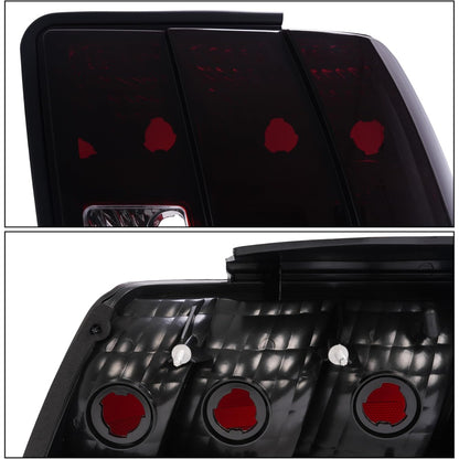 HECASA Pair Tail Lights Compatible with 1999-2004 Ford Mustang Replacement for FO2818109 FO2819109 3R3Z13405AA 3R3Z13404AA Tail Rear Light Lamp Driver&Passenger Side - Red Smoke Lens