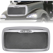 Front Upper Grille Compatible with 2000-2016 Freightliner Columbia Bumper Grill w/Bug Screen Chrome Steel+Plastic Silvery
