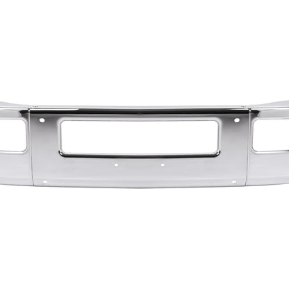 ALMULOO Front Bumper 3Pcs Compatible with 2005-2015 Ford F-650 F-750 Steel Chrome Silvery