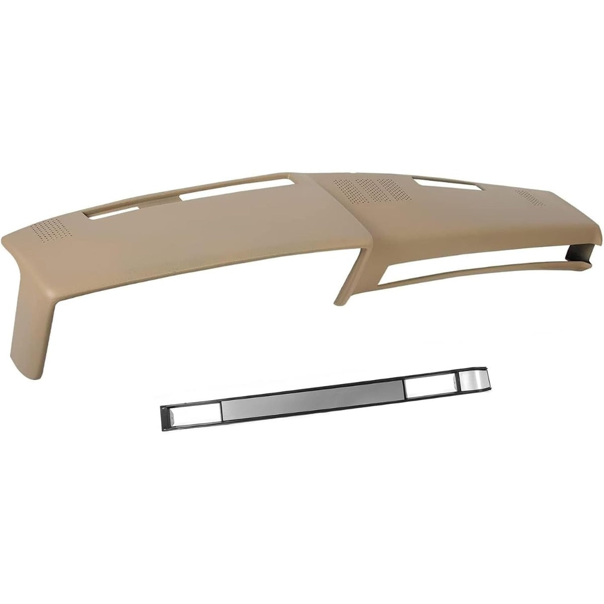 ECOTRIC Dash Board Cover & AC Vent Plate Compatible with 1981-1991 Chevy Chevrolet Blazer Suburban GMC Jimmy Light Brown Two Packages