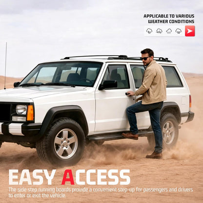 ALMULOO Steps Compatible with Cherokee 4 Door Running Boards Step Bars