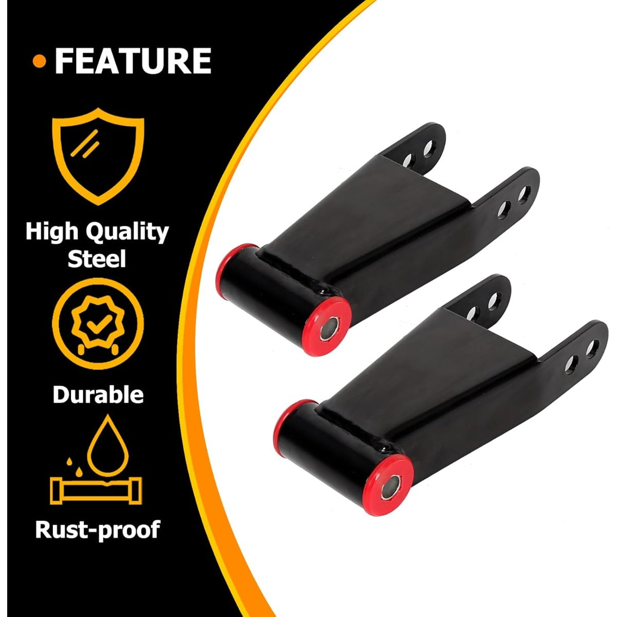 2-3 inch Rear Drop Lowering Leveling Shackles Compatible with Ford F150 2004-2014 2WD 4WD Adjustable