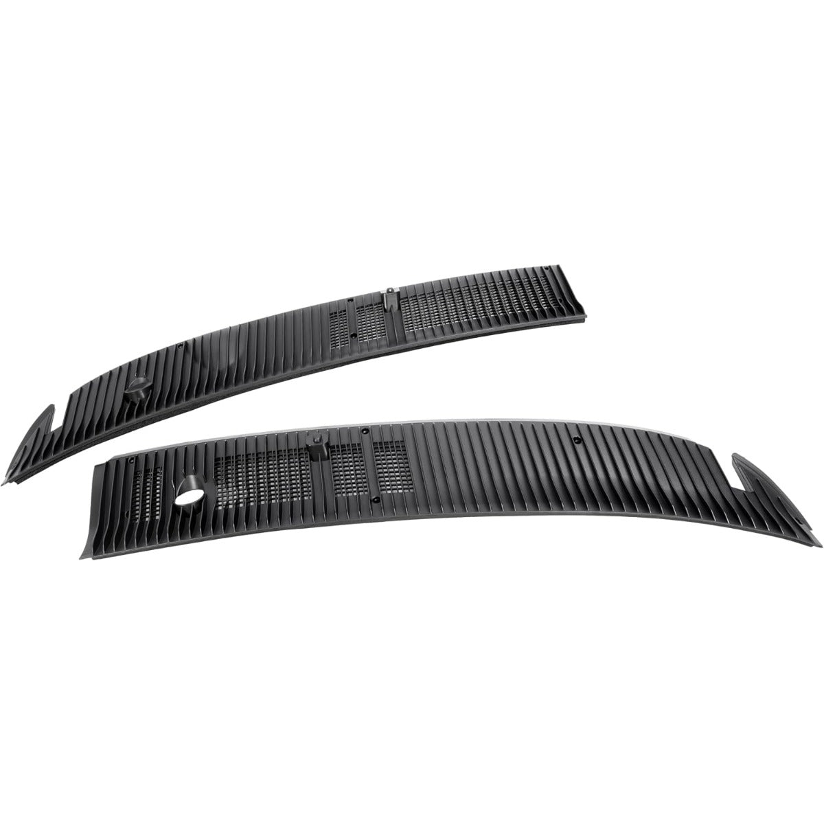 HECASA Front Windshield Wiper Cowl Panel Cover Compatible with 1992-2024 Ford E-Series E-150 E-250 E-350 Replacement for 8C2Z15022A68AA 8C2Z15022A69AA Window Wiper Cowl Panel Vent Grille Plastic Black