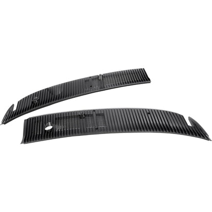 HECASA Front Windshield Wiper Cowl Panel Cover Compatible with 1992-2024 Ford E-Series E-150 E-250 E-350 Replacement for 8C2Z15022A68AA 8C2Z15022A69AA Window Wiper Cowl Panel Vent Grille Plastic Black