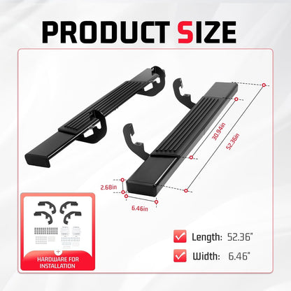 ALMULOO Side Steps Compatible with 19-25 Silverado/Sierra HD Regular Cab