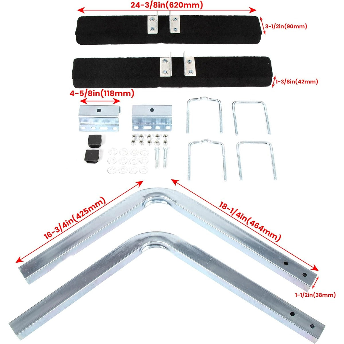 ECOTRIC Boat Trailer Guide 2 Foot Bunk Board Guide-On Rails Galvanized