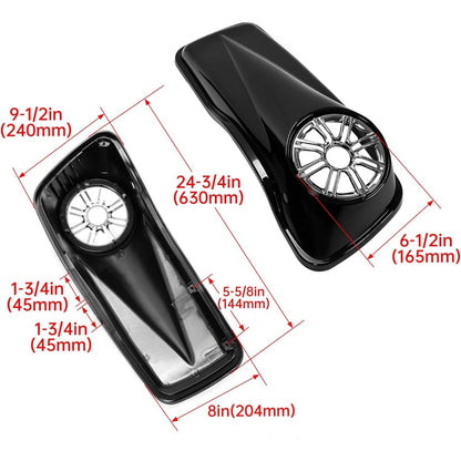 6.5" Saddlebag Saddle bag Speaker Lids   for Harley Davidson Touring Models 2014-2024 Road King, Road Glide, Street Glide, Electra Glide, Ultra-Classic FLT, FLHT, FLHTCU, FLHRC Pair