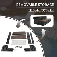 Load image into Gallery viewer, KUAFU  Universal Spa Hot Tub Step with Storage Outdoor Indoor Compartment Spa 2-Step Stool Pool Ladder Plastic Handi Step Slip Resistant Striped Brown+Black LYOP-107-1
