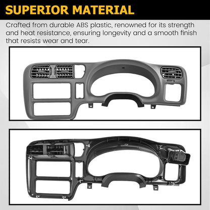 Dash Trim Bezel Compatible with 1998-2004 Chevy Chevrolet S10 Blazer GMC Jimmy Paint ABS Plastic Light Gray Single Din Only