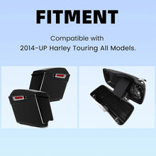 5" Stretched Hard Saddlebags w/ 5" x 7" Speaker Lids Grills Extended Saddle Bags  for  Harley Touring Street Glide Road King Electra Glide CVO Ultra-Classic 2014-2024 w/Audio Cover