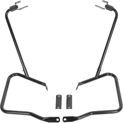 ECOTRIC Saddlebag Bracket Guard Bars Compatible with 2014-2024 Harley Davidson Touring Street Road Glide FLH Saddle Bags Guard Mount Black