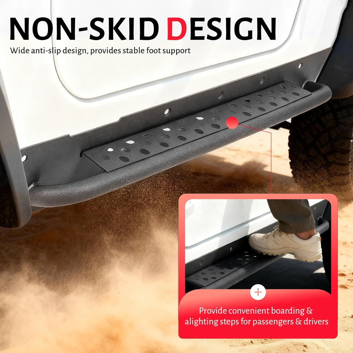 ALMULOO Running Board Step Compatible with 97-06 Jeep Wrangler TJ Tubular
