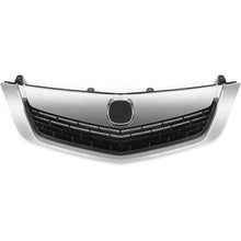 HECASA Front Grille Compatible with 2009 2010 ACURA TSX Silver ABS Plastic Grill With Moulding Trim