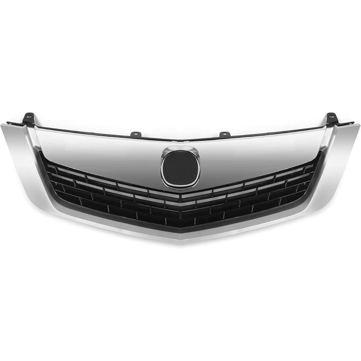 HECASA Front Grille Compatible with 2009 2010 ACURA TSX Silver ABS Plastic Grill With Moulding Trim