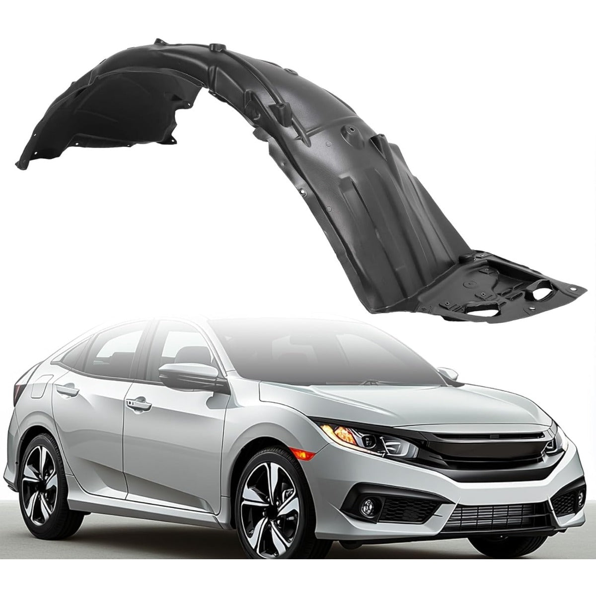 Front Fender Liner Inner Panel for 2016-2019 Honda Civic Replacement for  Wheel Liner Splash Shield Guard Passenger Right Side