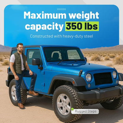 Rugged Steps Compatible with 2007-2018 Jeep Wrangler JK