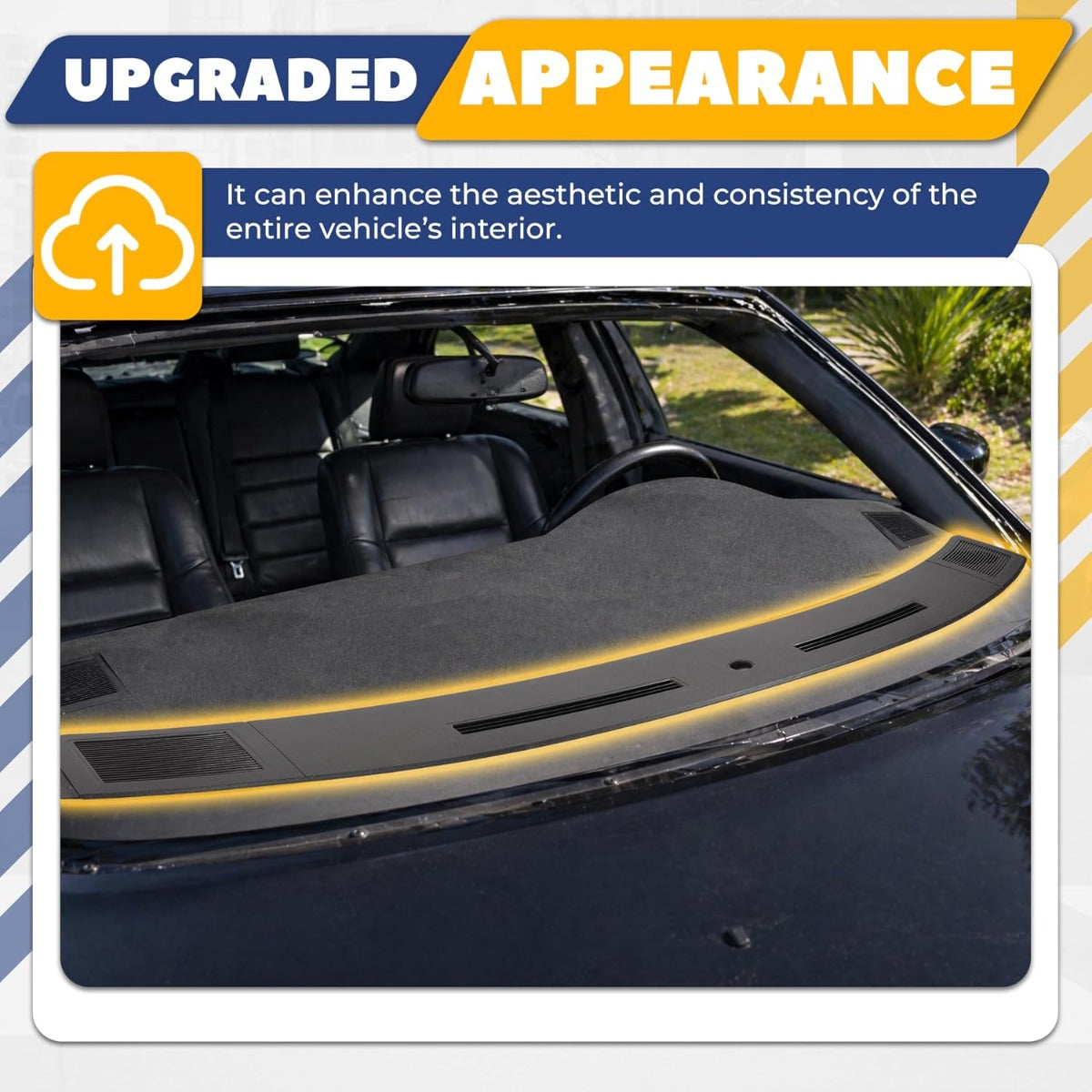 Dashboard Cover Compatible with 2005-2007 Dodge Magnum Charger Defrost Vents Upper Dash Pad ABS Plastic Textured Dark Gray