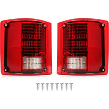 HECASA LED Tail Light Compatible with 1975-1986 Chevy Chevrolet C10 Tail Lamp Red Lens Plastic w/LED Light and Wiring Pair Replacement for CTL7387LED-L CTL7387LED-R