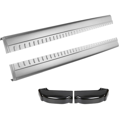 ECOTRIC Rocker Panels Cab Corners Compatible with 1999-2007 Chevy GMC | Compatible with 1999-2007 Chevy Silverado GMC Sierra 4 Door Extended Cab Trucks Lower Slip-On Metal 2 Packages