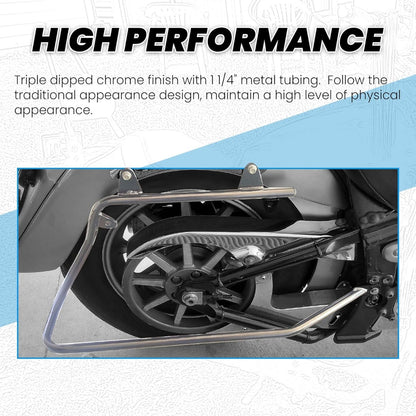 ECOTRIC Saddle Bag Conversion Brackets Support Guard Compatible with Harley Softail 1984-2017 Heritage Springer Fatboy FLSTF FLSTS Bad Boy FXSTSB EFI FLSTFI (Except for Deuce Models) Chrome