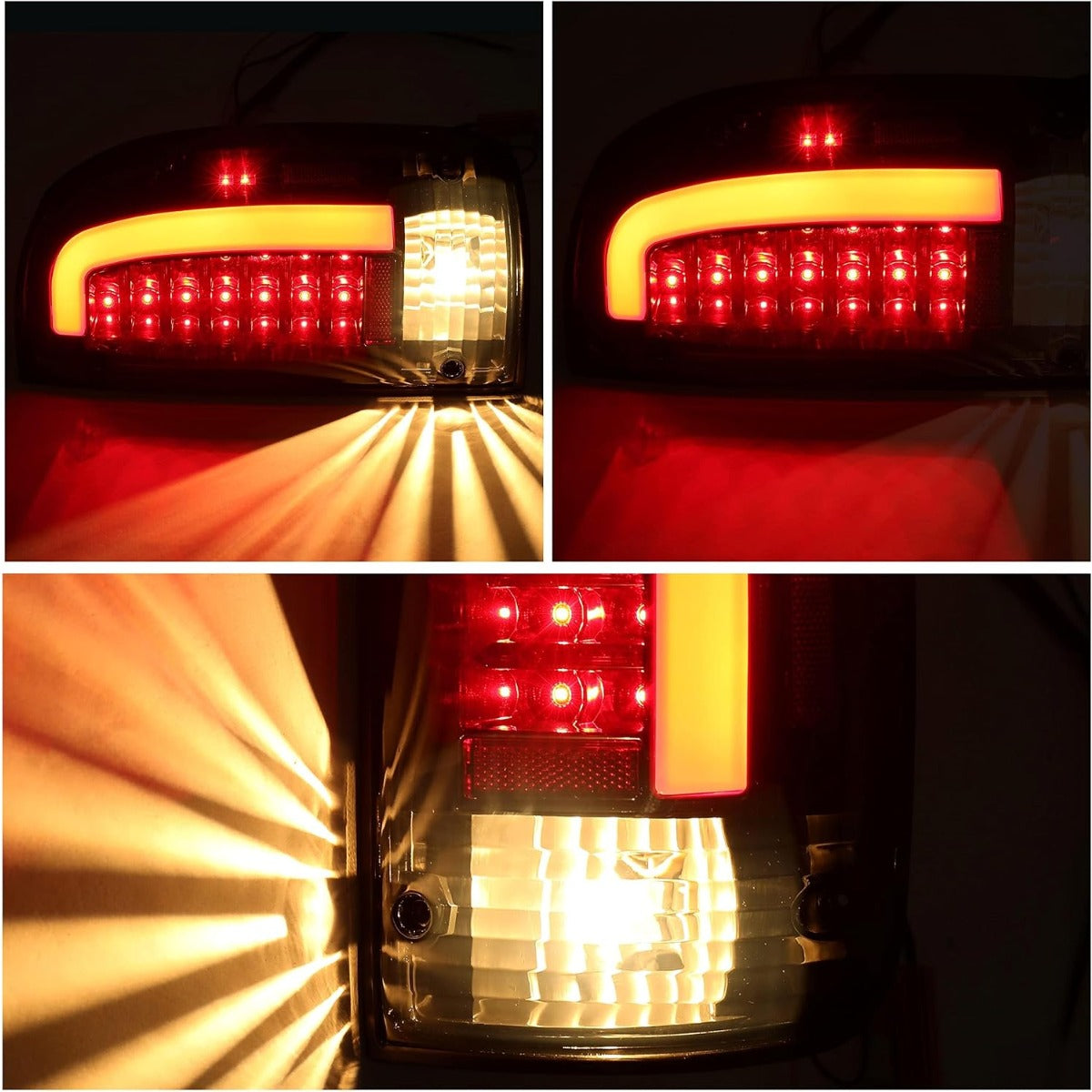 HECASA LED Tail Lights Compatible with 1995-2000 Toyota Tacoma 1998-2000 Toyota Tacoma Limited Pre Runner LED Tube Bar Replacement for TO2800116 TO2801116 8156004030 8155004030 Smoke Lens
