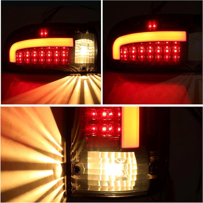 HECASA LED Tail Lights Compatible with 1995-2000 Toyota Tacoma 1998-2000 Toyota Tacoma Limited Pre Runner LED Tube Bar Replacement for TO2800116 TO2801116 8156004030 8155004030 Smoke Lens